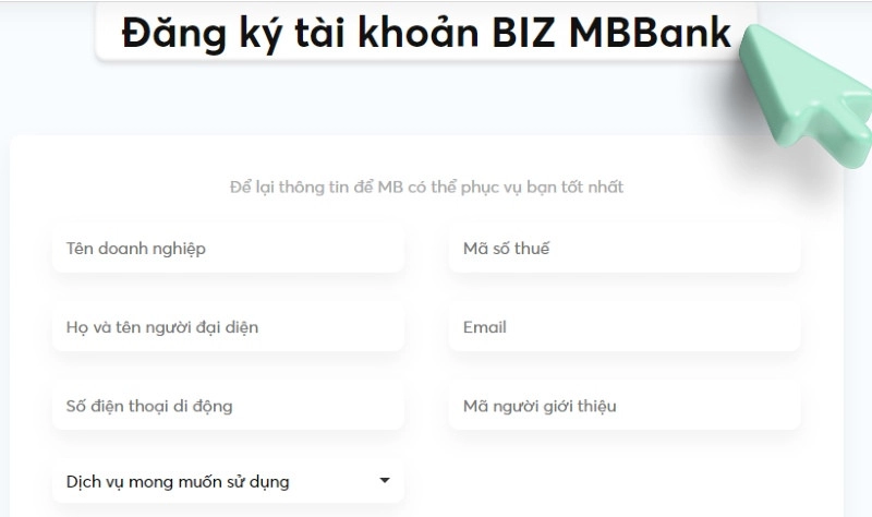 Cách đăng kí tài khoản BIZ MB Bank